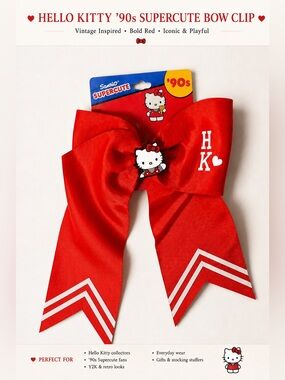 * Y2K/90’s Retro Hello Kitty /Sanrio Oversized Cheer Bow Clip ❤️🎀❤️